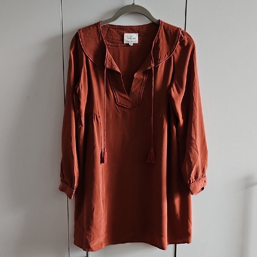 Sezane Rust Mini Dress Size 38 (US Size 6)